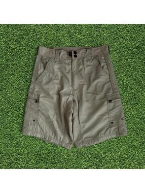 2000s Oakley Software Tan Cargo Shorts Big Fit Size M Y2K Utility